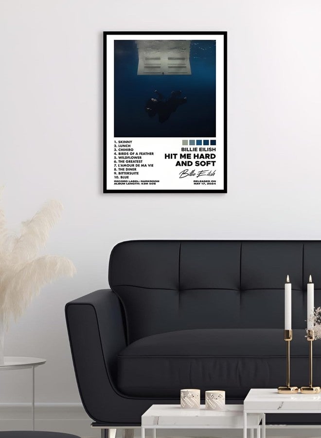 Vyopix Billie Eilish - Hit Me Hard and Soft Music Album Cover, Wall Decoration Art Framed Poster, Matte & Glossy Laminated Poster with 0.5 Inch Black Wooden Frame (Glossy, 8X12 Inches) - Image 2