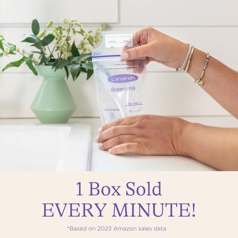 Lansinoh Breastmilk Storage Bags, 50 Count, Baby Essentials, Fast Freeze & Thaw Breast Milk Bags for Baby Bottle Feeding, Superior Strength & Stretch, 4 Ounce - Image 2