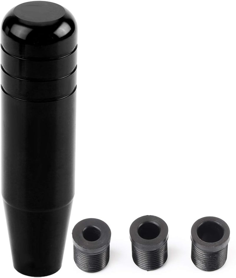 Universal Aluminum Alloy Car Manual Gear Shift Knob, 13cm Length, Black Red Blue - Ergonomic Design, Durable Resistance, Easy Installation (Black) - Image 1