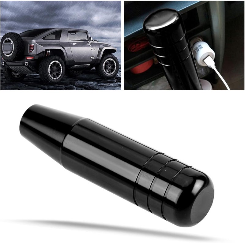 Universal Aluminum Alloy Car Manual Gear Shift Knob, 13cm Length, Black Red Blue - Ergonomic Design, Durable Resistance, Easy Installation (Black) - Image 3