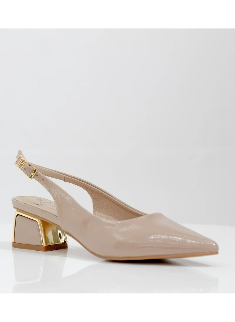 LAMARAPARIS Gabrina 4cm heel pu closed toe sling court nude