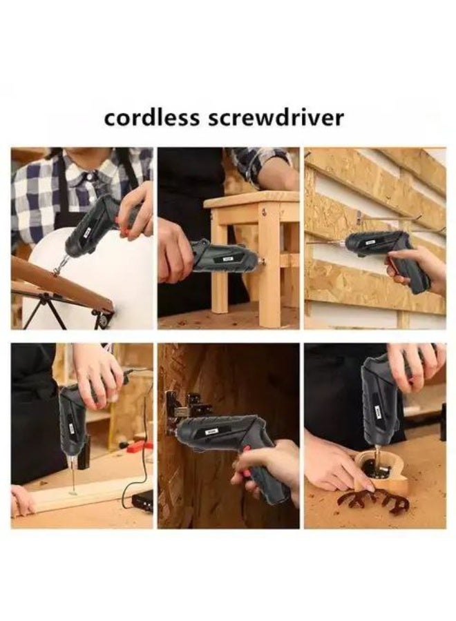 USB Rechargeable Electric Screwdriver Set Contains 47 Accessories Cordless electric screwdriver with built-in LED light 1300mAh battery capacity Rotating design Universal extension rod allows access to tight spaces - Image 2