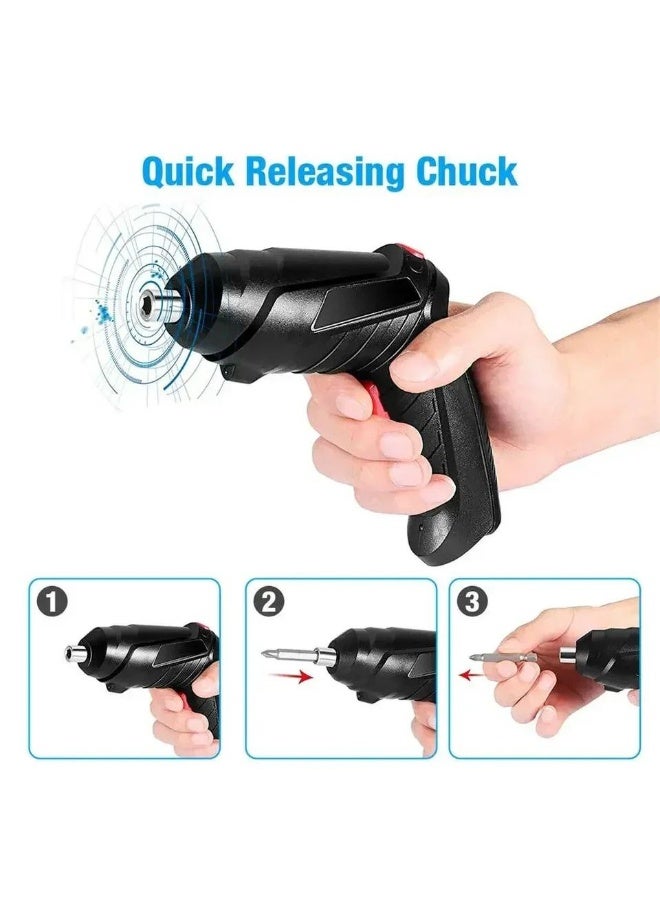 USB Rechargeable Electric Screwdriver Set Contains 47 Accessories Cordless electric screwdriver with built-in LED light 1300mAh battery capacity Rotating design Universal extension rod allows access to tight spaces - Image 4