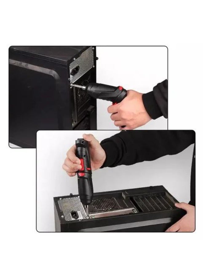 USB Rechargeable Electric Screwdriver Set Contains 47 Accessories Cordless electric screwdriver with built-in LED light 1300mAh battery capacity Rotating design Universal extension rod allows access to tight spaces - Image 3