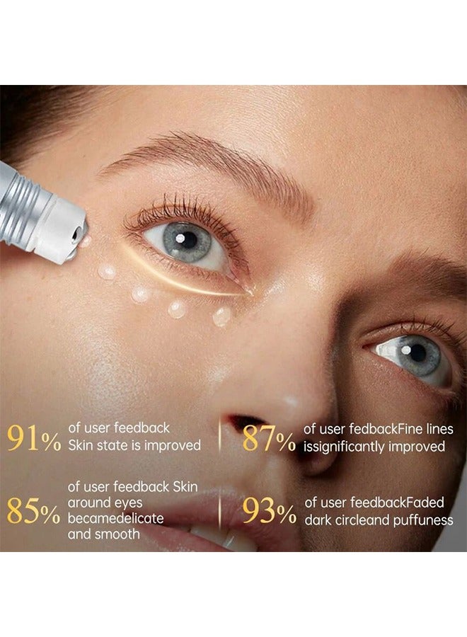 AuQuest Peptide Anti Aging Eye Serum 20G, Anti-Aging And Remove Wrinkles Eye Serum, With Three 360° Massage Ball, Eye Cream With Anti Allergy Applicatorhead, Firming Lifting Eye Essence, Eye Care - Image 4