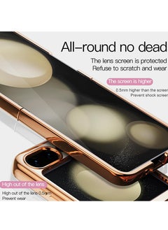 Unique For Samsung Galaxy Z Flip 5 Case with Stand 360° Rotatable Ring Holder Kickstand [Magnetic Car Mount] Gold Plating for Women Men Shockproof Protective Cover for Samsung Z Flip 5 5G (White)  - Image 4