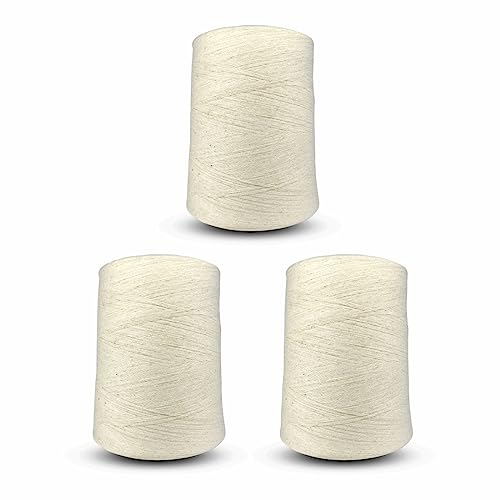 DOKCHAN Kacha Sutra Sutali Kukari Raw Yarn White Five Tar 3000 Meter Sutali for Pooja Strong Cotton Thread (Pack of 3) - Image 1