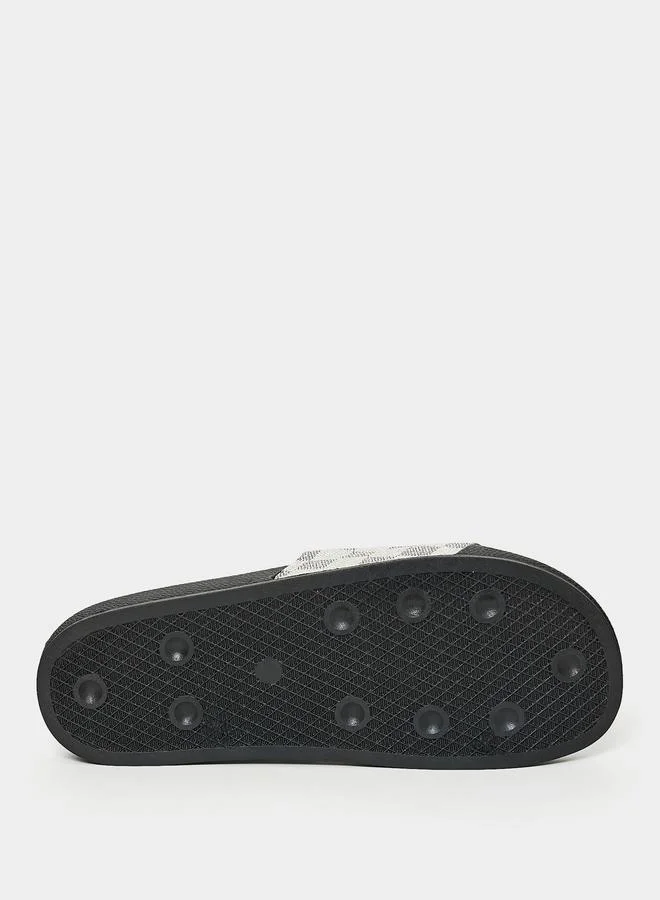 ستايلي Styli Checked Pattern Strap Comfort Slides