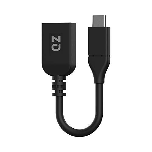 QZ USB 3.1 Type C OTG Adapter, USB C to USB Connector, USB to Type C OTG [Thunderbolt-3 Compatible] Cable 7.5 cm, Black - Image 1