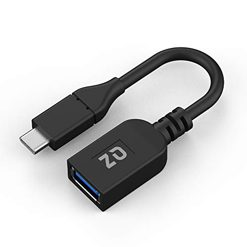QZ USB 3.1 Type C OTG Adapter, USB C to USB Connector, USB to Type C OTG [Thunderbolt-3 Compatible] Cable 7.5 cm, Black - Image 2