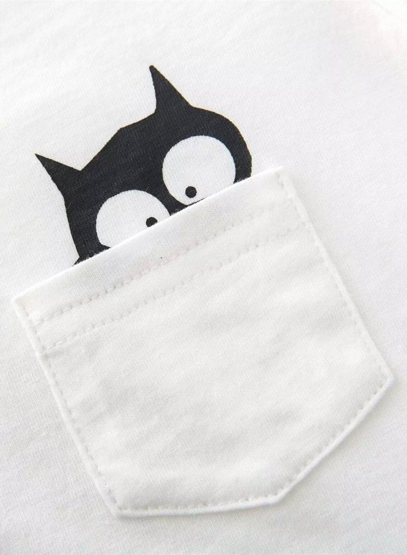 Toddler Boys Cartoon Cat Print Tee  - Image 3