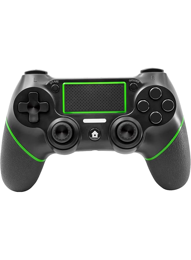 Wireless Controller Gamepad For Ps4/Ps4 Slim/Ps4 Pro/Pc With Usb Charge Cable With Dual Vibration Clickable Touchpad Audio Function Light Bar And Anti Slip (Black Green) - Image 1