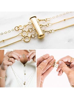 SYOSI Clasp Lock 4 Pieces 2 Size Slide for Layered Necklace Bracelet Connector Slide Magnetic Tube Lock Multi Strands for Jewelry Crafts  - Image 5