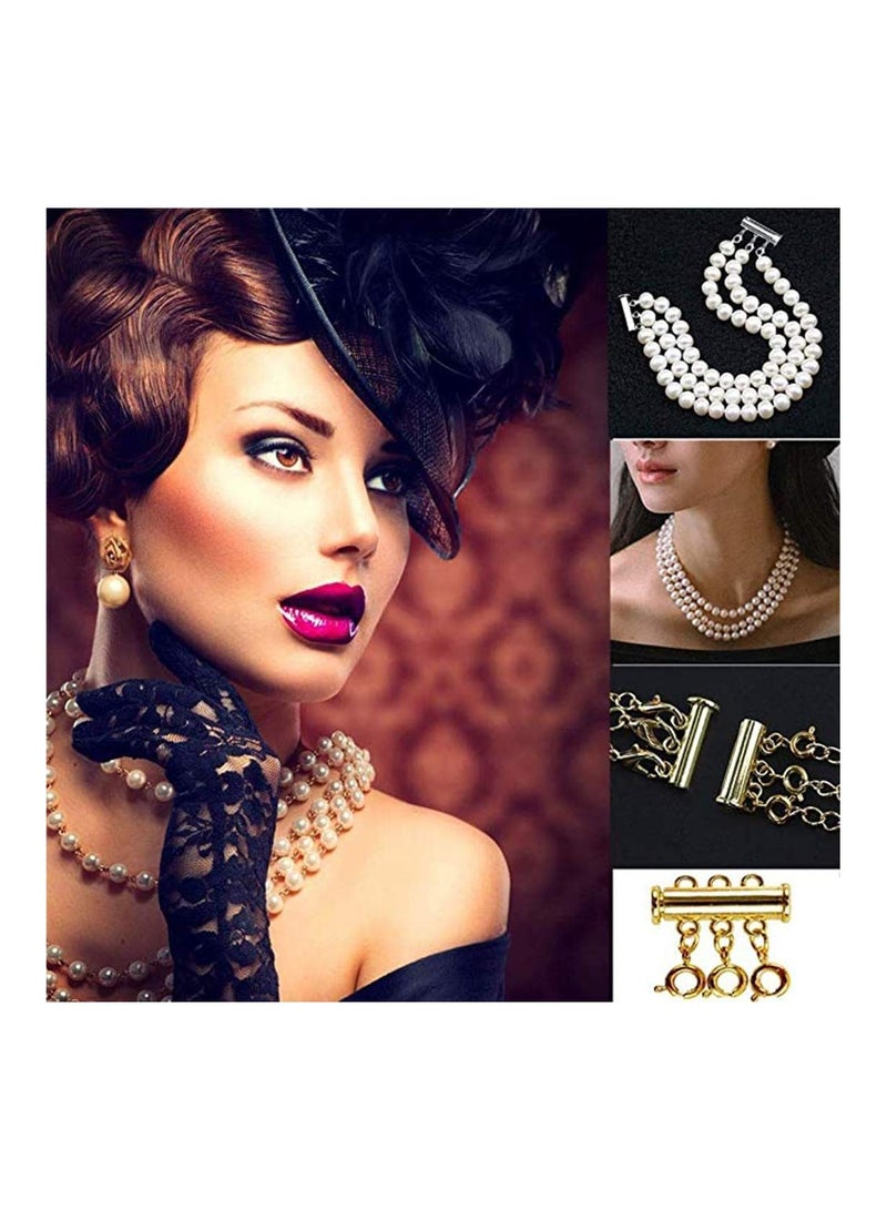SYOSI Clasp Lock 4 Pieces 2 Size Slide for Layered Necklace Bracelet Connector Slide Magnetic Tube Lock Multi Strands for Jewelry Crafts  - Image 3