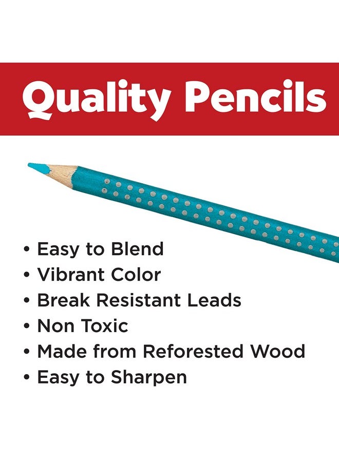 FABER-CASTELL - Grip Colored Ecopencils - 24 Pack Colored Pencils, Pre-Sharpened - Image 1
