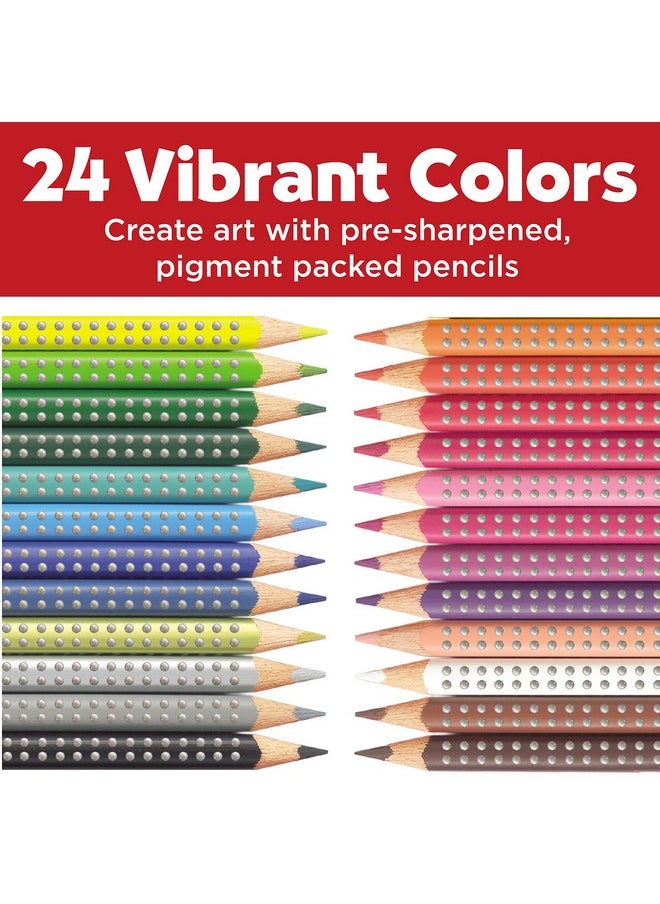 FABER-CASTELL - Grip Colored Ecopencils - 24 Pack Colored Pencils, Pre-Sharpened - Image 1