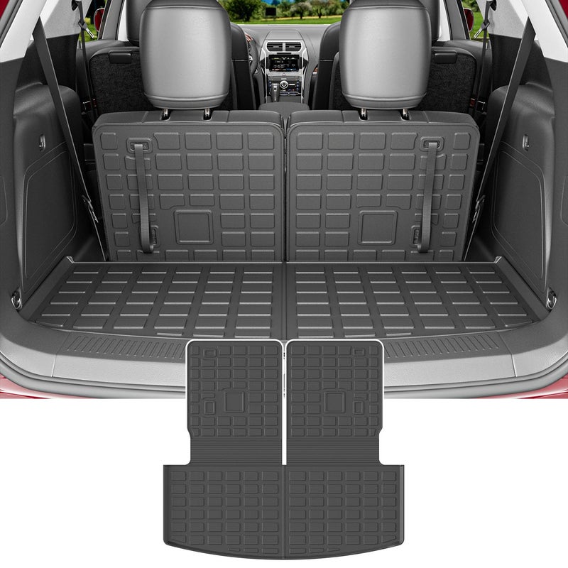 powoq 67 Seats Cargo Mat Compatible with 20202025 Ford Explorer Trunk Mat TPE Cargo Liner Trunk Liner Replacement for 2020 2021 2022 2023 2024 2025 Ford Explorer Accessories