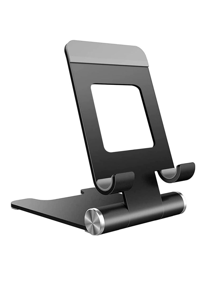 TYCOM Cell Phone Stand, Adjustable Phone Stand for Desk, Foldable Tablet Stand Holder for iPhone 12 Pro Max / 12 Mini / 11 SE X XS Samsung Galaxy S20+ S20 S10+ S10 iPad Pro/Air/Mini (Matel Single)  - Image 1