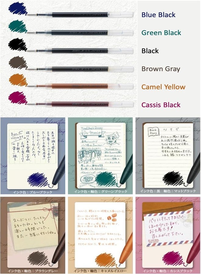 QULLITY ZEBRA SARASA GRAND Gel Ballpoint Pen 0.3mm Green Black + 10 Refills, qullity original Black slim pen case - Image 3