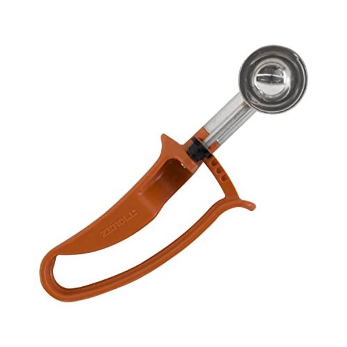 2050 UNIVERSAL STANDARD LENGTH EZ DISHER FOOD PORTION CONTROL SCOOP DESIGNED FOR RIGHT OR LEFT HAND USE DISHWASHER SAFE NSF APPROVED 1 12INCH RUST
