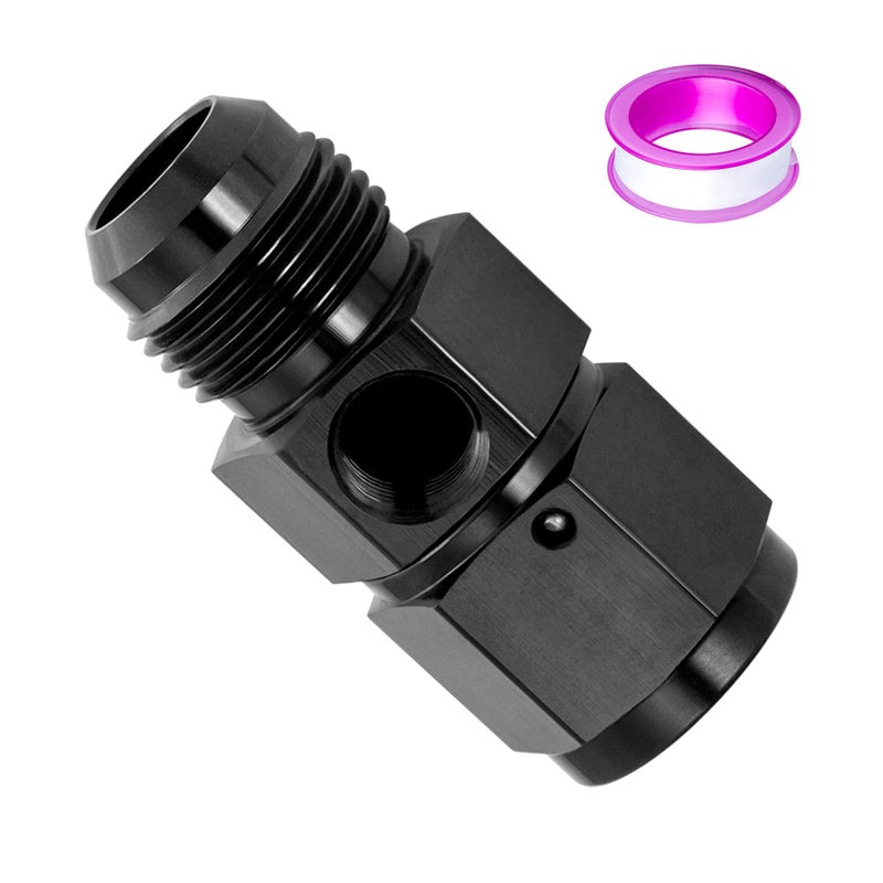Breezliy 8AN Male Flare to 8 Female Swivel with 18 NPT Gauge Port Fuel Pressure Take Off Fitting Adapter Aluminum - Image 2