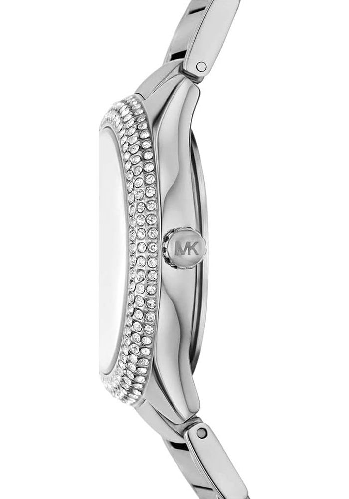 مايكل كورس Women Michael Kors MK4943 Mini Sylvia Pave Stainless Steel Watch for Women, 33 mm Case Size, Silver - Image 3