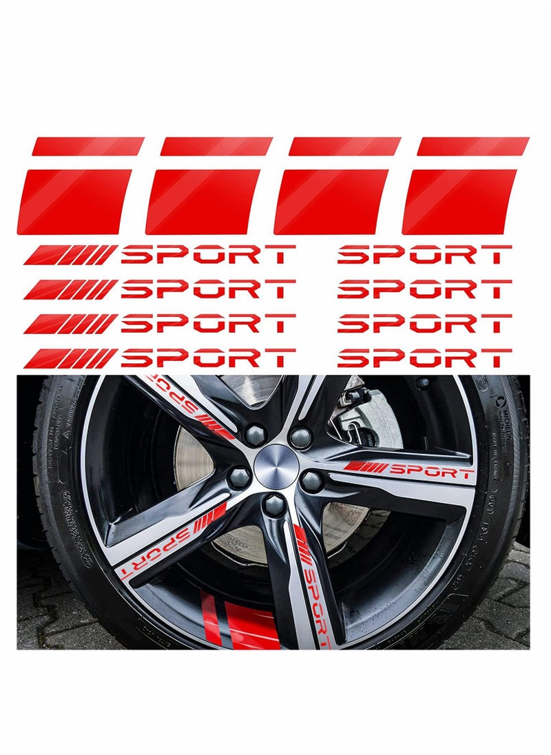 Y&D Wheel Rim Decal Stripes Set Sport Emblem Reflective Stickers, Auto Racing Logo Decals Waterproof Stripe Car for 18-21 Inch Wheels Tire Safety Decoration12 Pcs  - Image 1
