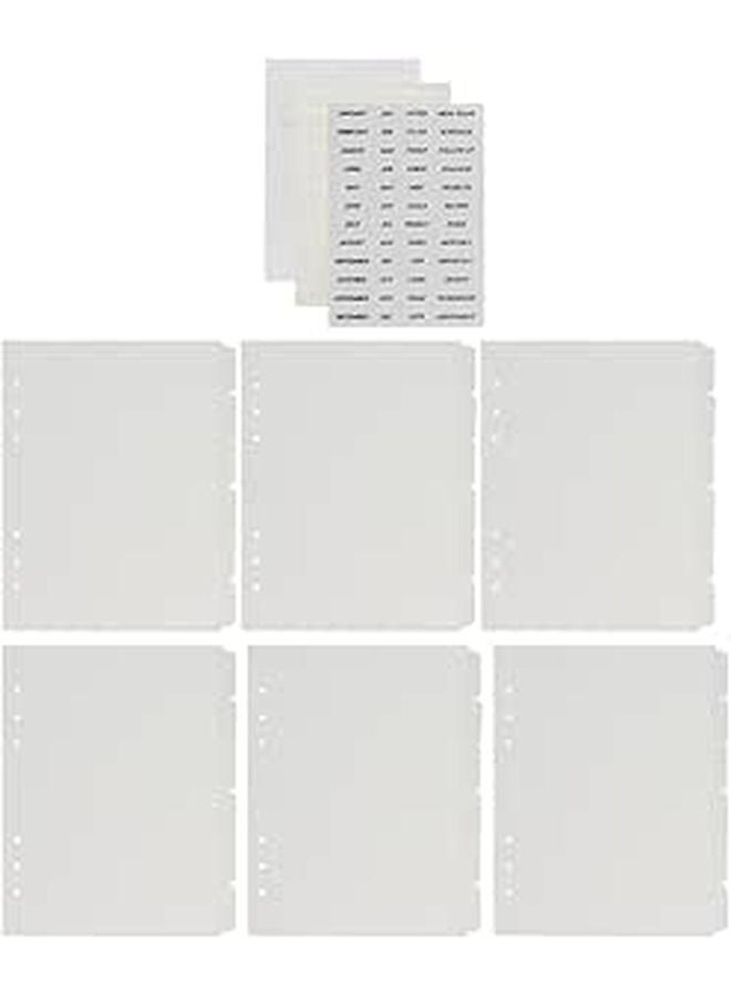 A5 Binder Dividers Set With 6 Index Tabs 3 Sticker Sheets Planner Organizer Accessories