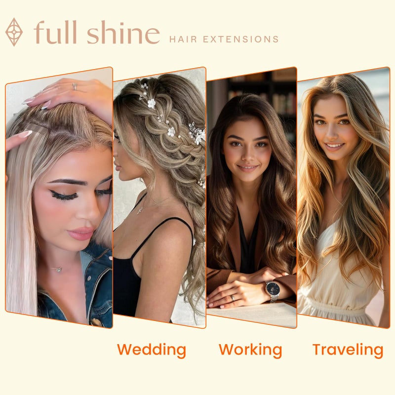 Full Shine Human Hair Tape in Extensions 12Inch Darker Brown to Ash Brown Highlight Medium Blonde Tape ins for Women Pu Hair Extensions 30g 20Pcs 3/8/22 Seamless Tape in Hair Extensions Remy Hair - Image 2