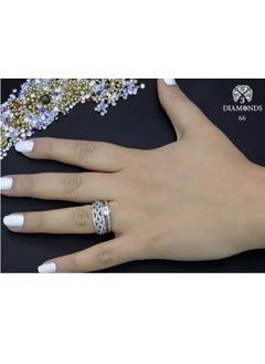 3Diamonds Wedding Twins Ring For Women Platinum Plated