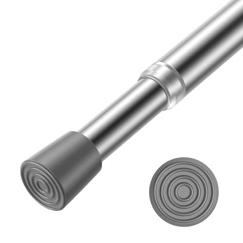 AIZESI 1pcs Tension Curtain Rod Spring Tension Rod Short Curtian Rods No Drilling Expandable Spring Loaded Curtain Tension Rod Adjustable 26 to 39 inchBest Use Range 28 to 36 inchSliver - Image 1