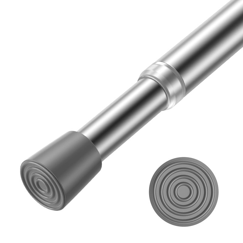 AIZESI 1pcs Tension Curtain Rod Spring Tension Rod Short Curtian Rods No Drilling Expandable Spring Loaded Curtain Tension Rod Adjustable 26 to 39 inchBest Use Range 28 to 36 inchSliver - Image 2