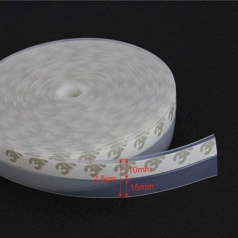 Zengest Door Strip Bottom, House and Glass Shower Door Seal Strip for Side of Door(Transparent), 1" x 16.4' - Image 3