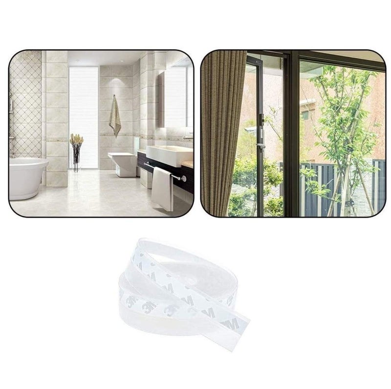 Zengest Door Strip Bottom, House and Glass Shower Door Seal Strip for Side of Door(Transparent), 1" x 16.4' - Image 4