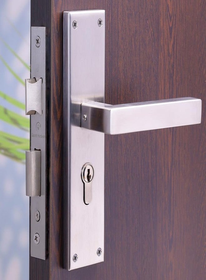 Gaurish Hardware طقم قفل باب أسطواني من الفولاذ المقاوم للصدأ من جوريش هاردوير | غرفة نوم، غرفة استقبال، غرفة معيشة | يناسب الأبواب الخشبية يمين/يسار، داخلي/خارجي | مقبض باب سكني - Image 1