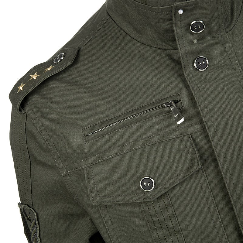 AliExpress autumn and winter new men's fan cotton jacket plus velvet tooling large size jacket men's trend Black plus velvet M - Image 5