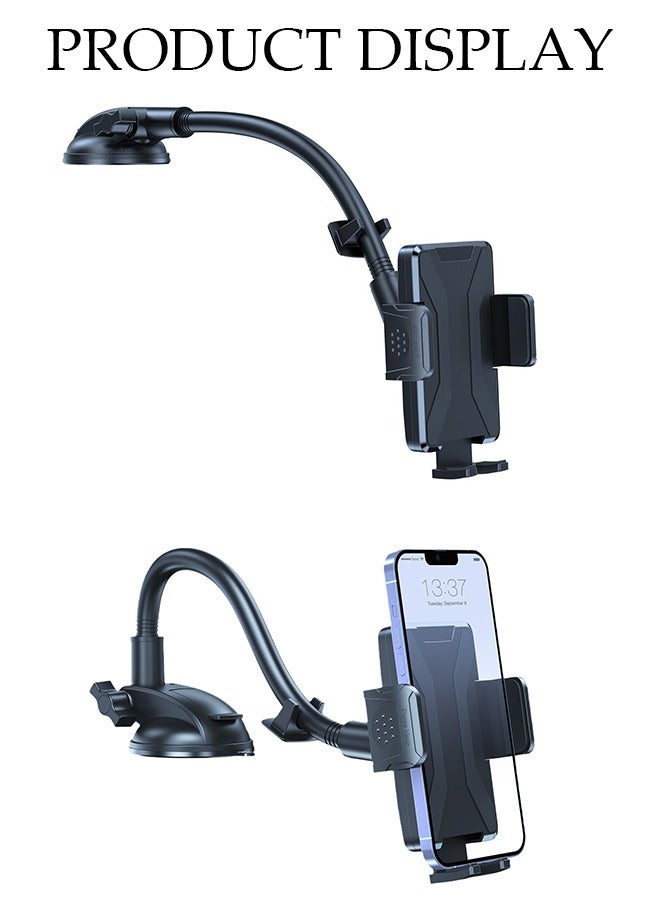 DUNISO Phone Holder Mount for Car Dashboard Windshield 360 Degree Rotation Dashboard Car Clip Mount Stand Phone Holder Suitable for All Cell Phone Automobile Interior  - Image 4