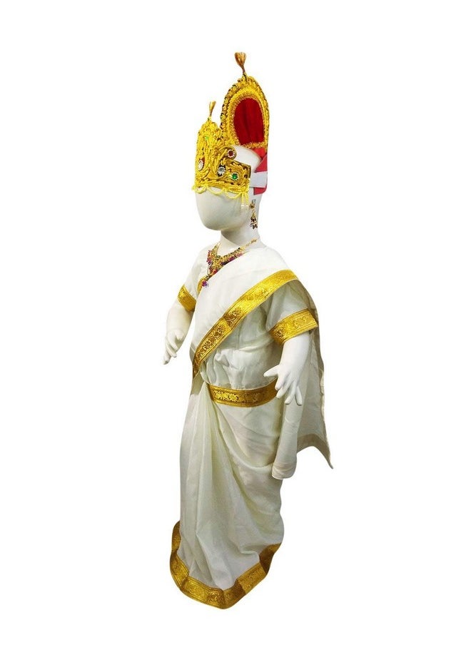 BookMyCostume BookMyCostume Mahagauri Parvati Mata Hindu Goddess Girls & Adults Fancy Dress Costume 2-3 years  - Image 4