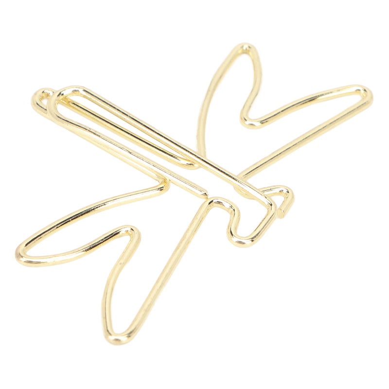 Gold Plated Dragonfly Shaped Jumbo Non Skid Paper Clips 100Pcs Office Supplies - Image 3