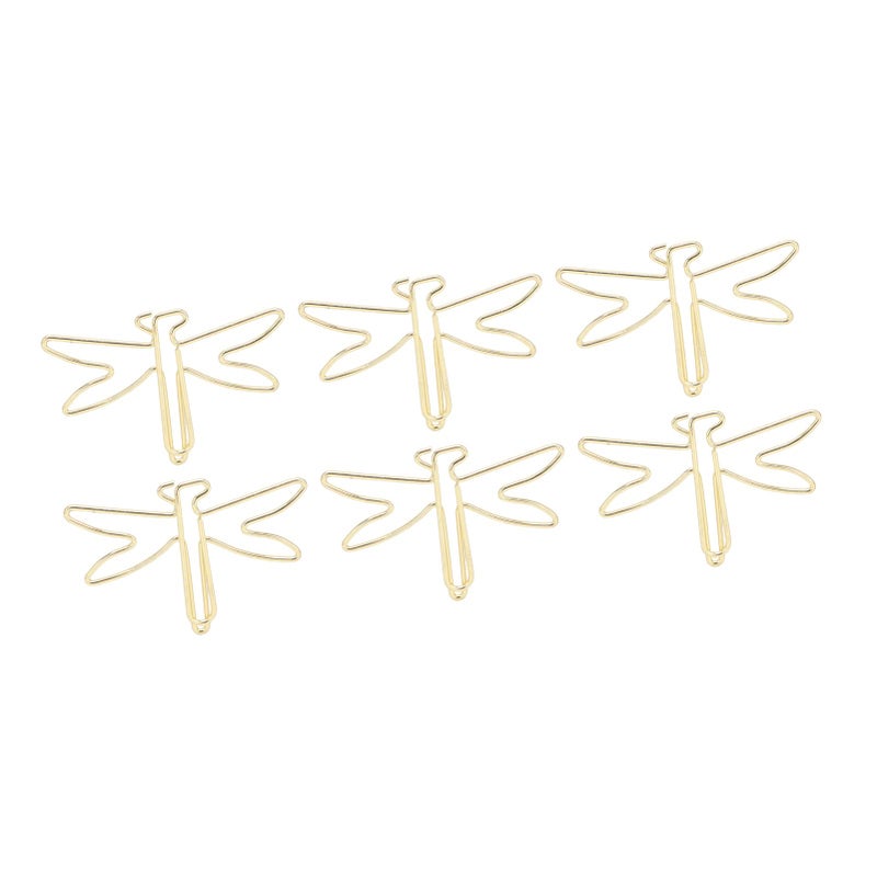 Gold Plated Dragonfly Shaped Jumbo Non Skid Paper Clips 100Pcs Office Supplies - Image 5