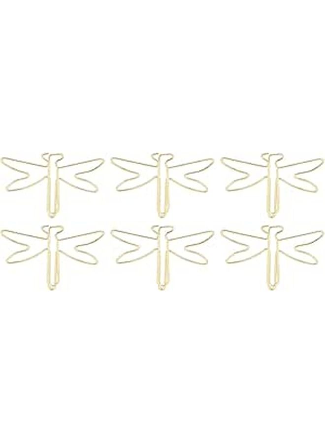 Gold Plated Dragonfly Shaped Jumbo Non Skid Paper Clips 100Pcs Office Supplies - Image 1
