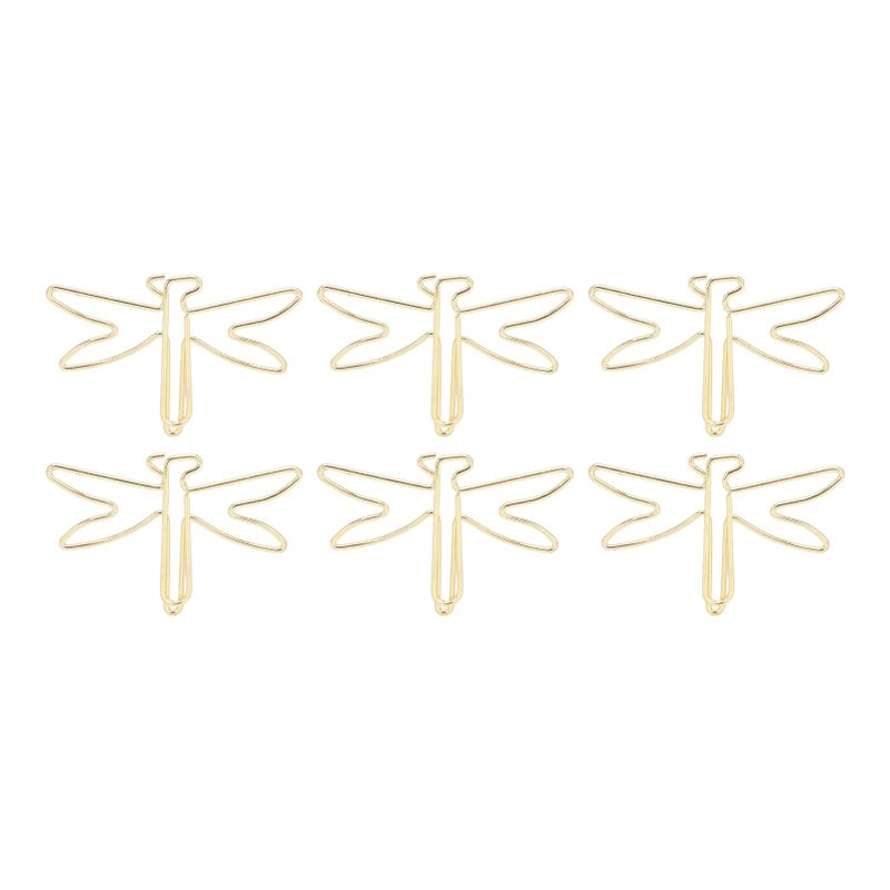 Gold Plated Dragonfly Shaped Jumbo Non Skid Paper Clips 100Pcs Office Supplies - Image 2