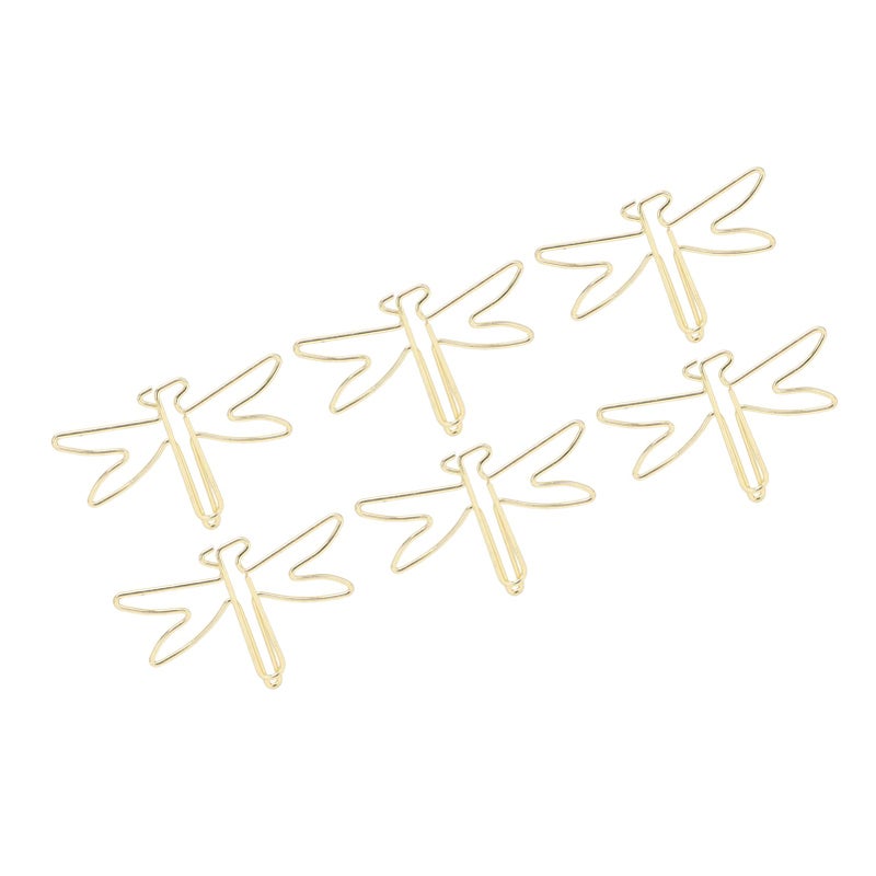 Gold Plated Dragonfly Shaped Jumbo Non Skid Paper Clips 100Pcs Office Supplies - Image 4