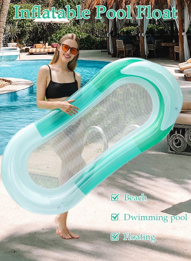 DUNISO Inflatable Pool Float Lounger Raft for Adults and Kids, 160*90CM Floating Mat Inflatable Contour Lounger with Headrest Ultra-Comfort Cooling Pool Raft Floaty Toys  - Image 4