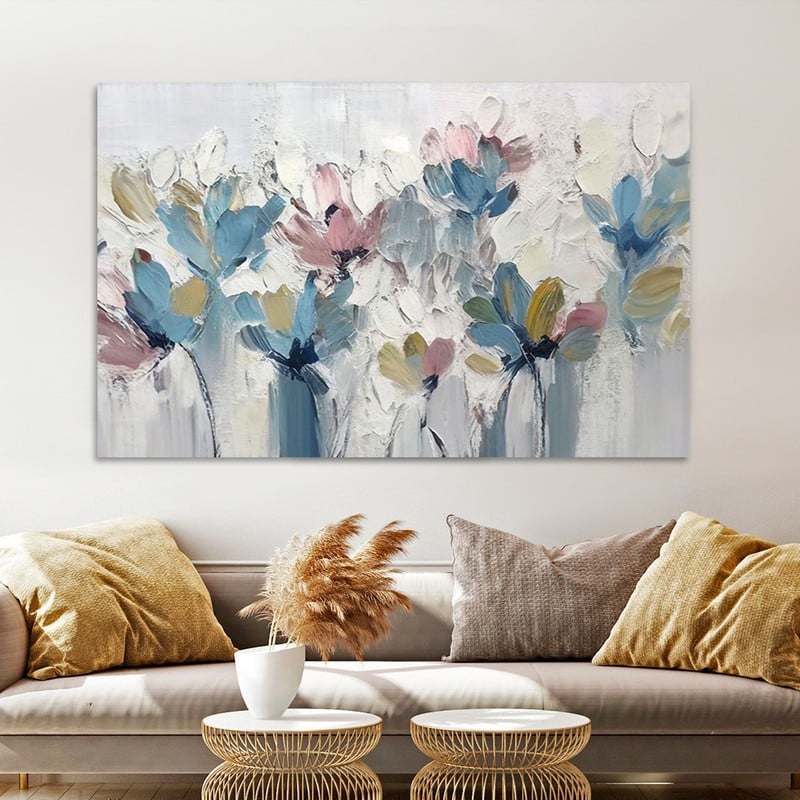 ماركتنا لوحة قماشية بتصميم ورود مع برواز مجوف مقاس (70×50) قطعة واحدة - Image 2