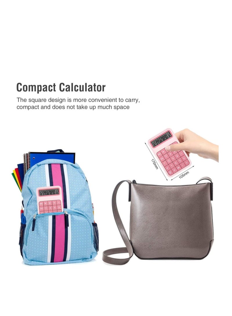 سيوسي آلة حاسبة لسطح المكتب ، شاشة عرض LCD كبيرة للبطارية 12 رقمًا للمكتب وزرًا كبيرًا للأساسيات اليومية والأعمال والمدارس الثانوية - وردي - Image 3