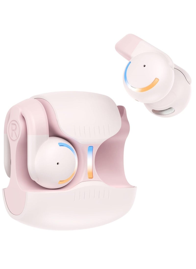 havit Open Ear Wireless Clip Earbuds Bluetooth 5.3 Earpods for Android & iPhone – Sports Headphones with 3D Stereo Sound, Comfortable On-Ear Design, Perfect for Running, Cycling, Driving, Gym Workouts & Outdoor Activities – Sweatproof & Secure Fit (Pink)  - Image 1