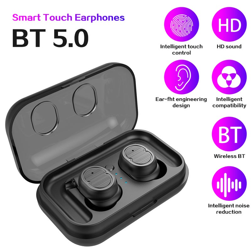 TWS-8 Wireless In-Ear Earbuds With Charging Case Black - Image 1