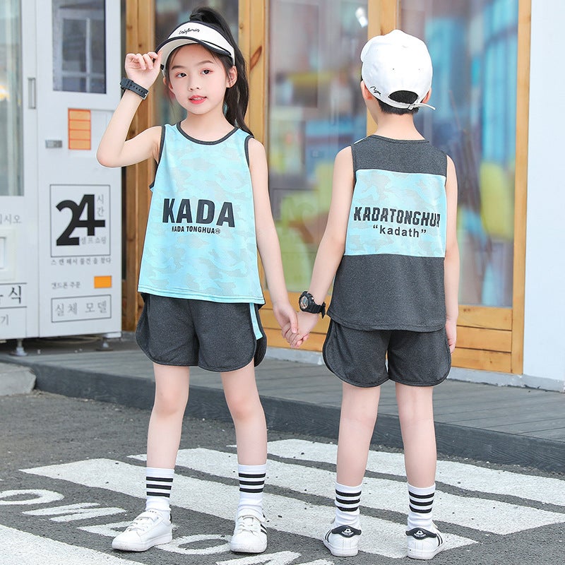 Children's Sports Vest Set Children's Clothing Summer Summer Thin Mesh Basketball Clothing Training Clothing Girls Boys New Style - Image 4