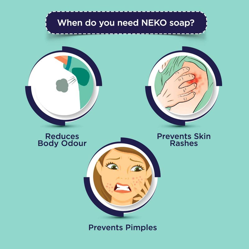 Neko Daily Hygiene Soap 24 hours Germ Protection 100g Pack of 4 - Image 4